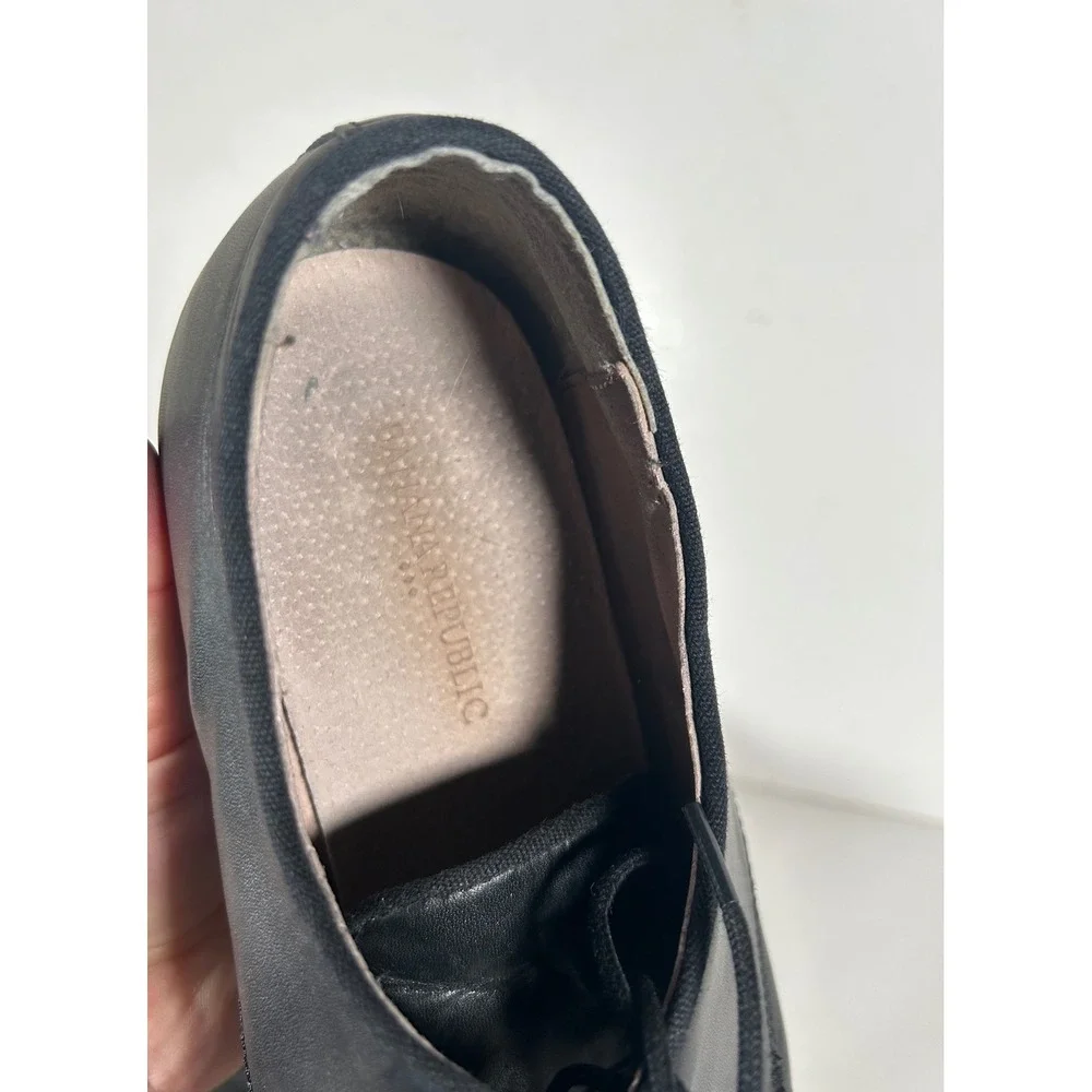 Banana Republic Mens Hinto Black Leather Derby Dress Shoes Size 11 M